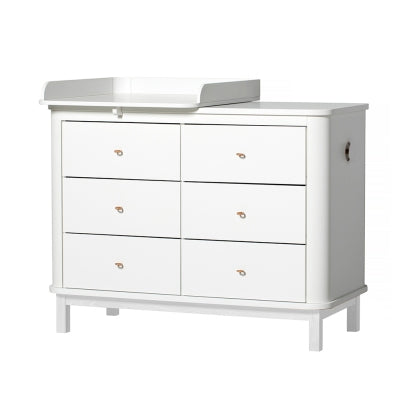 Wood Commode Dresser 6 Drawers White