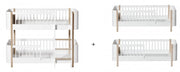 Oliver Furniture Conversie Kit Mini+ Bunk Bed To 2x Junior Beds opgesteld in een lichte Scandinavische kinderkamer