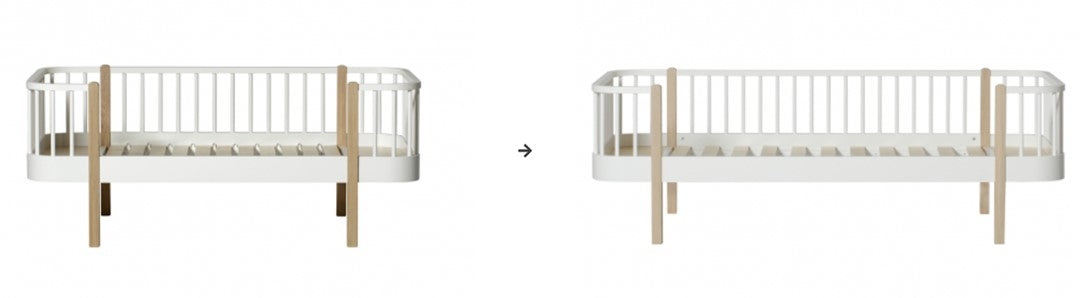 Oliver Furniture Conversie Kit Wood Junior Day Bed To Wood Day Bed in een tijdloze Scandinavische kinderkamer met