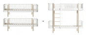 Oliver Furniture Conversion Kit 2 Day Beds Naar Bunk Bed, White/oak tijdens de transformatie van een Oliver Furniture