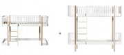 Oliver Furniture Conversion Kit Original Low Loft Bed To Bunk Bed White Oak tijdens de transformatie van een