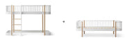 Oliver Furniture Conversion Kit Original Low Loft Bed To Day Bed White/oak tijdens de transformatie van een Oliver