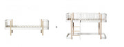 Oliver Furniture Original Bed/junior Bed To Low Loft Bed White/oak in een Scandinavisch ingerichte kinderkamer met natuurlijke materialen