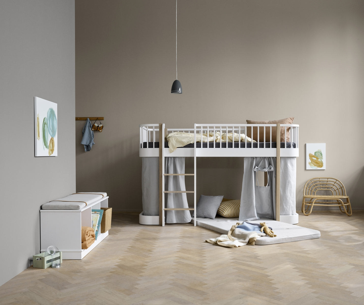 Curtain For Wood Original Low Loft Bed - Grey