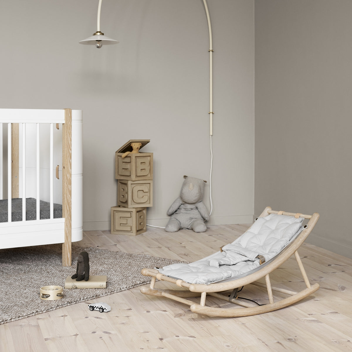 Extra Cushion Baby Rocker Grey
