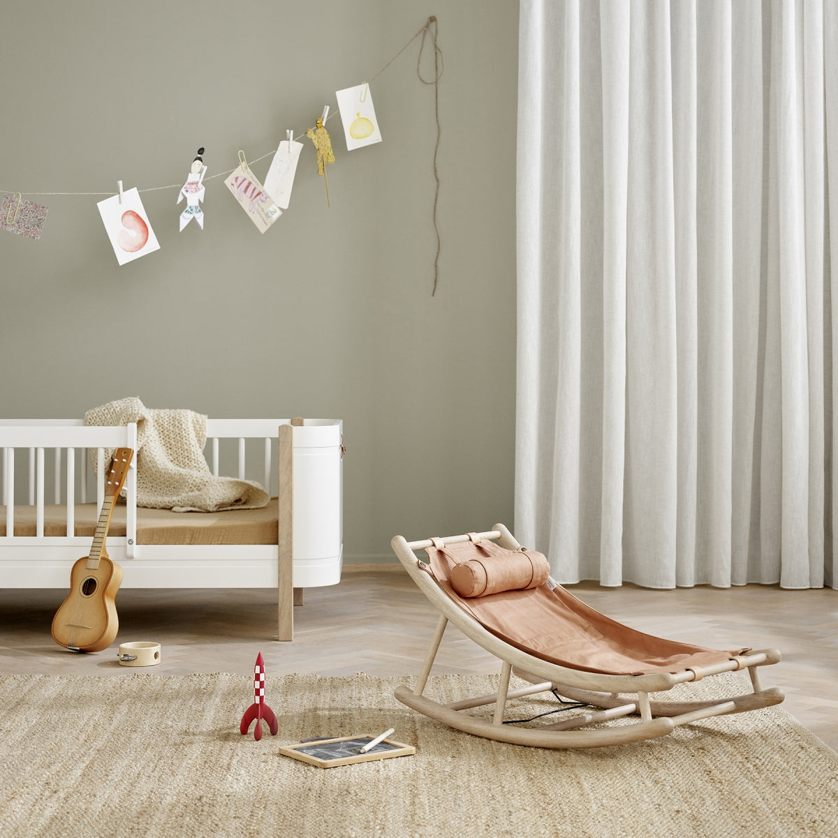Extra Wood Toddler Rocker Seat Caramel