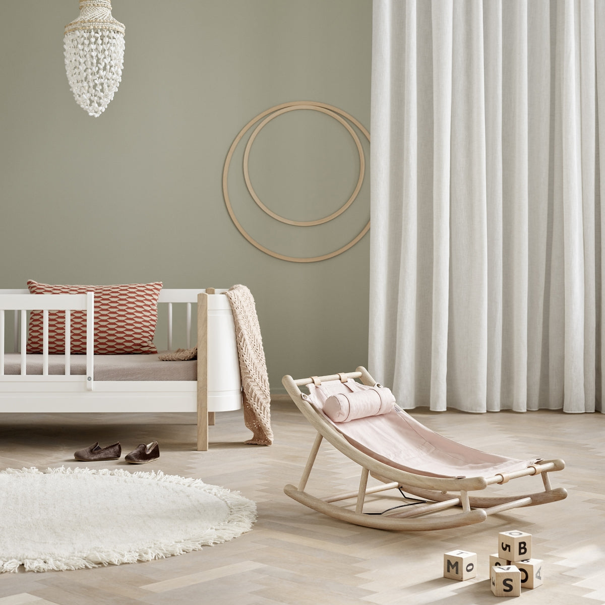 Extra Wood Toddler Rocker Seat Rose
