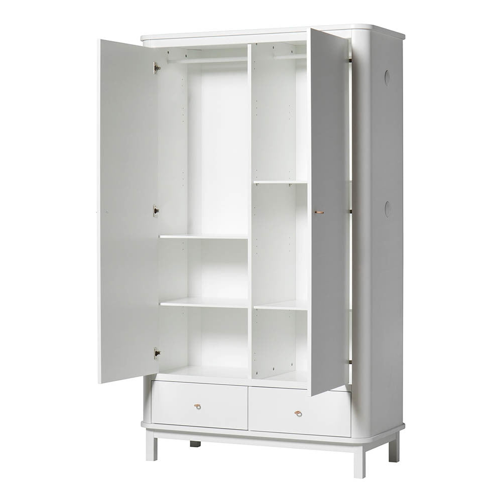 Wood Storage - Wardrobe 2 Doors White