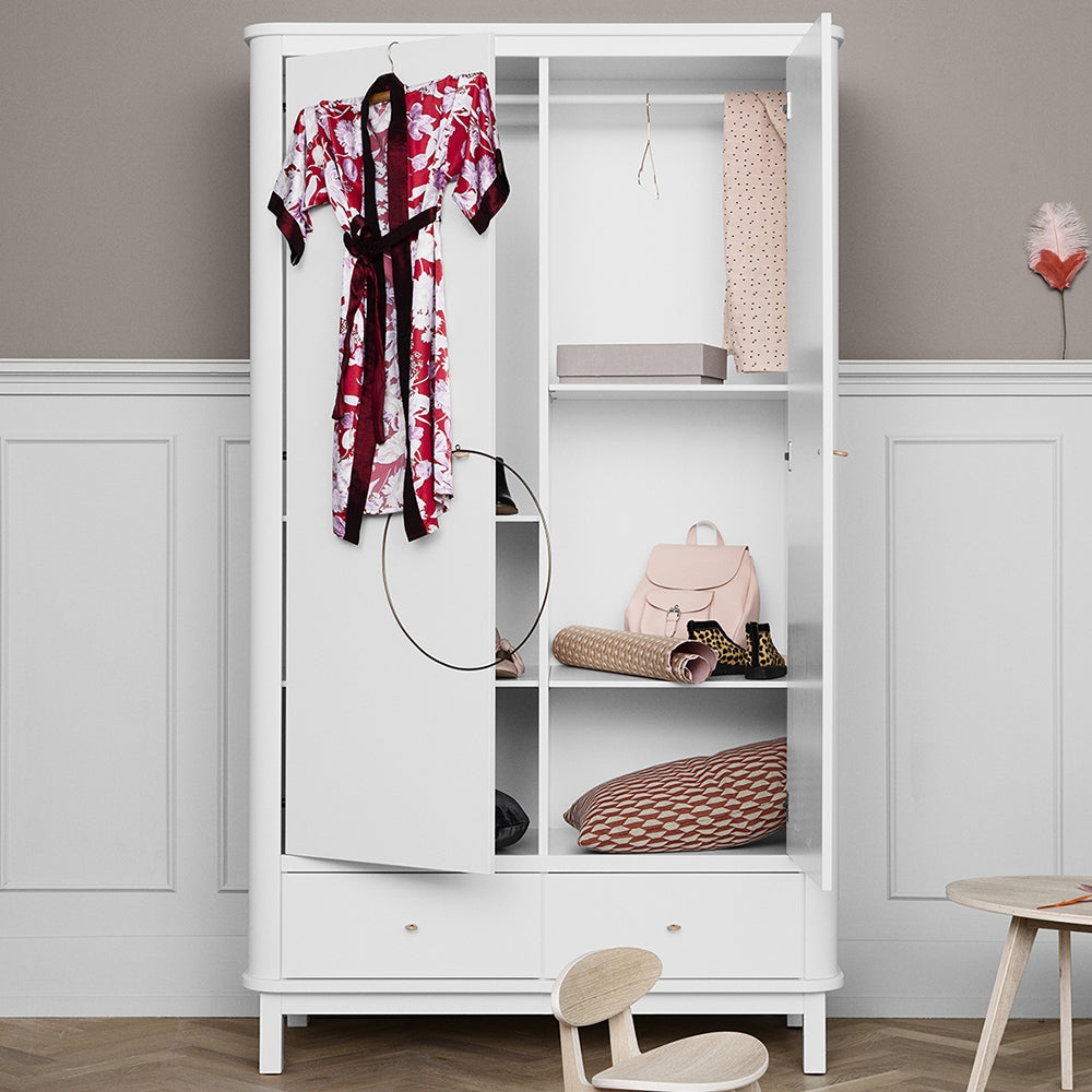 Wood Storage - Wardrobe 2 Doors White