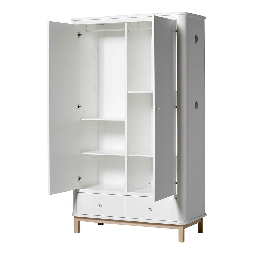 Wood Storage - Wardrobe 2 Doors White-oak