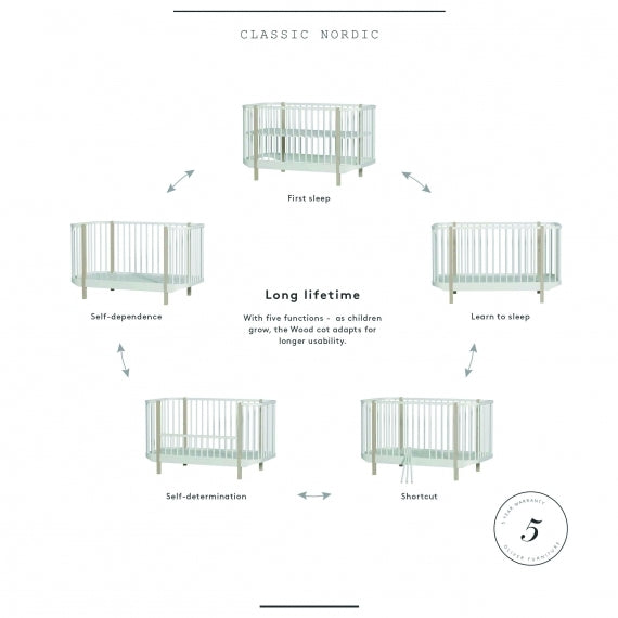 Wood Cot Bed White-oak