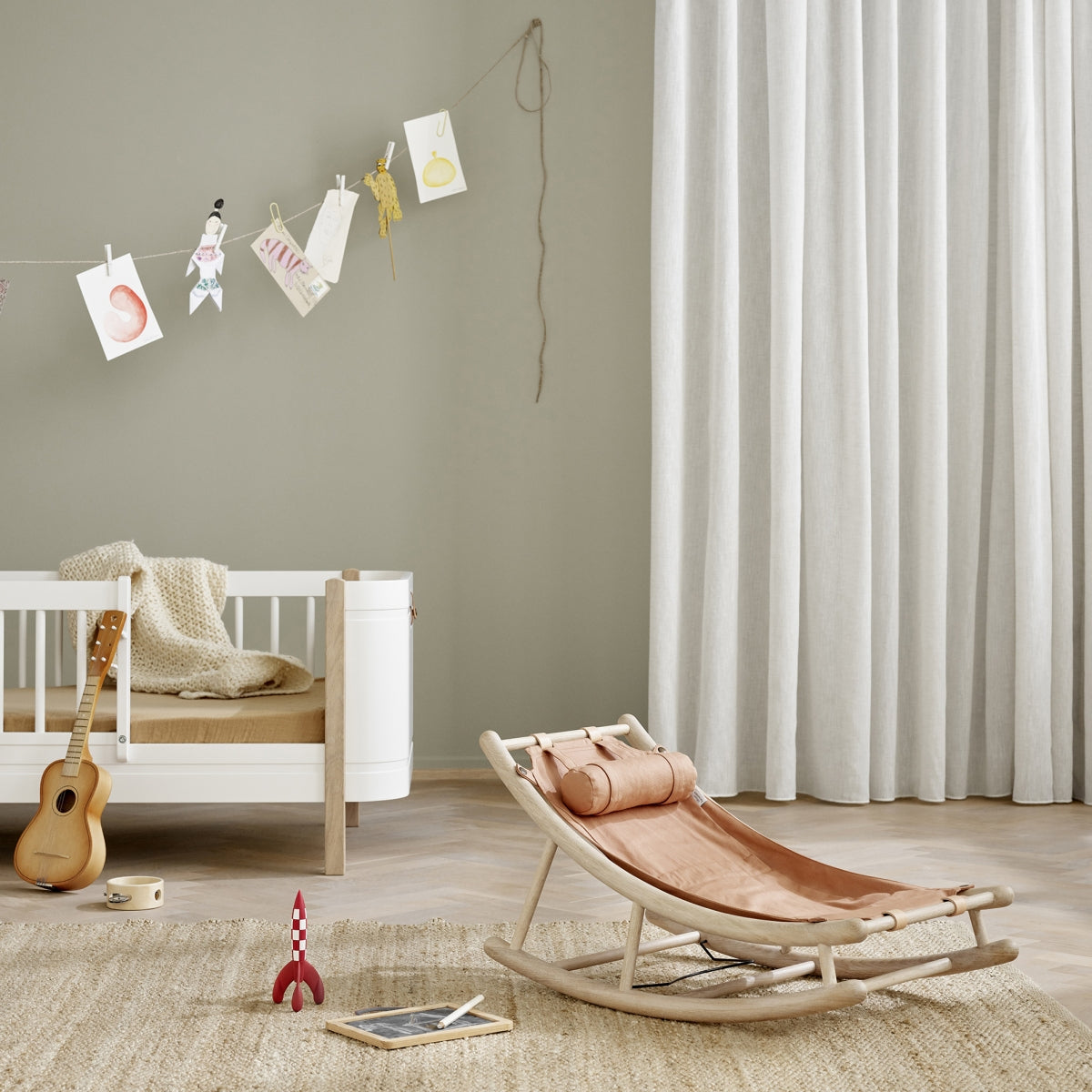 Wood Toddler Rocker Oak/caramel