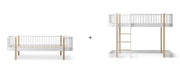 Oliver Furniture Wood Conversion Kit Day Bed To Low Loft Bed in een tijdloze Scandinavische kinderkamer met FSC-hout