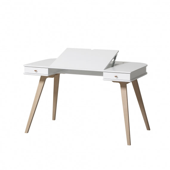 Wood Desk & Armchair White/oak