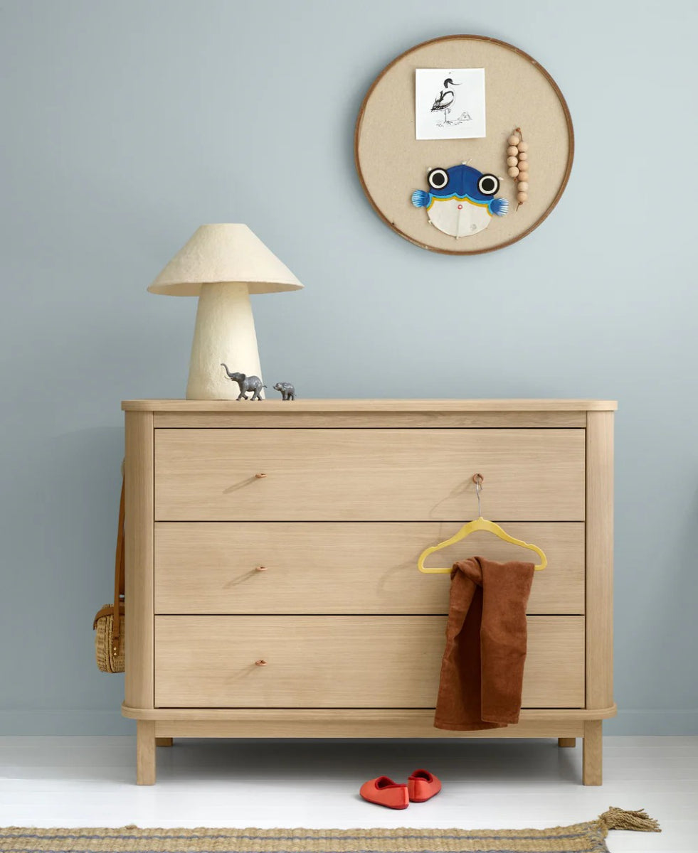 Wood Dresser 3 Drawers Oak