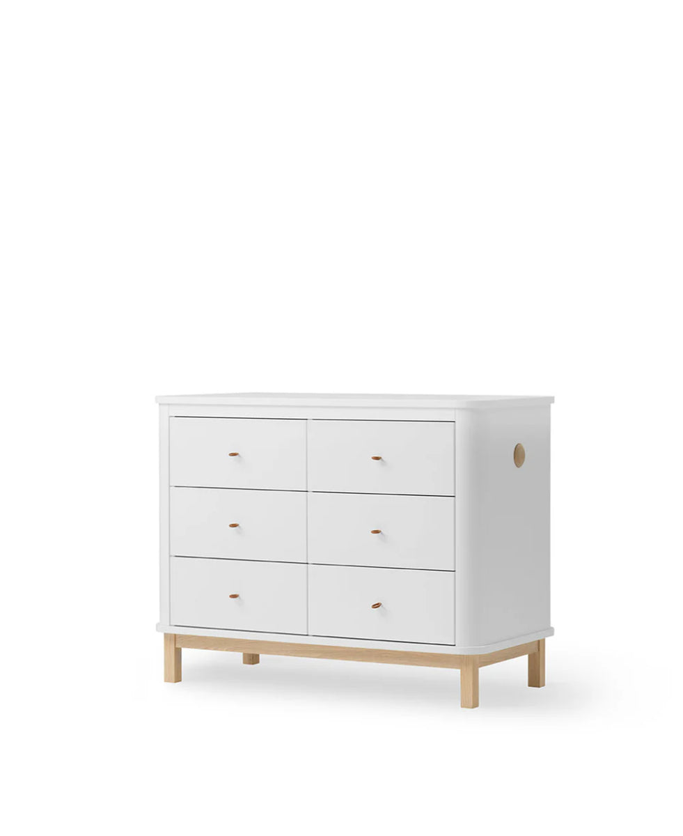 Wood Dresser 6 Lades White/oak