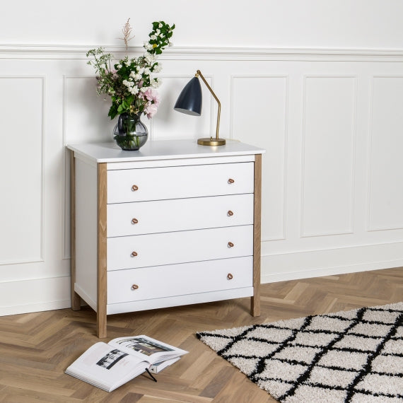 Wood Dresser With 4 Drawers White/oak