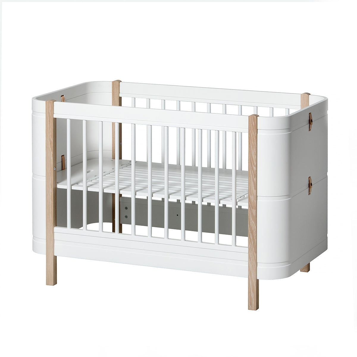 Wood Mini+ Cot Bed Excl. Junior Kit White/oak