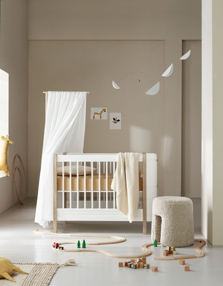 Wood Mini+ Cot Bed Excl. Junior Kit White/oak