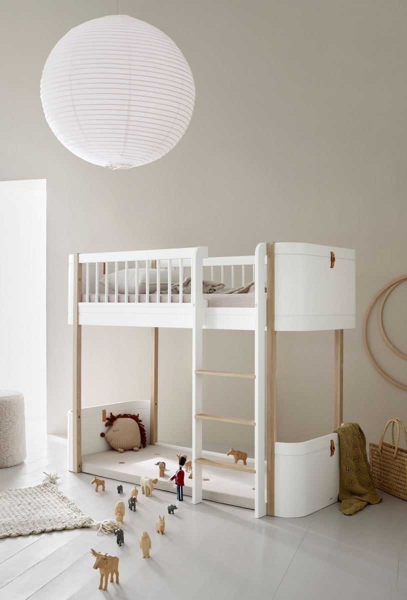 Wood Mini+ Low Loft Bed White/oak