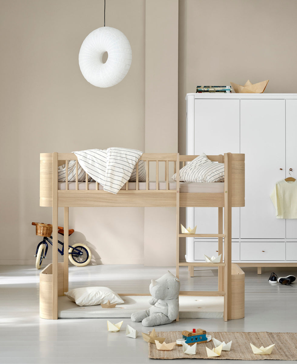 Wood Mini+ Low Loft Bed Oak
