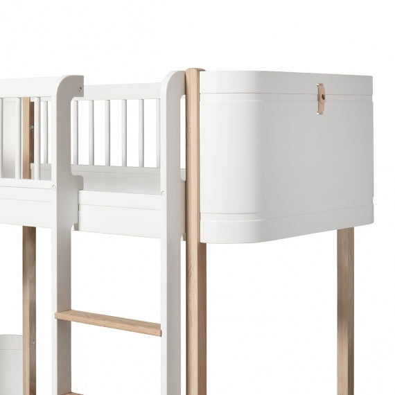 Wood Mini+ Low Loft Bed White/oak