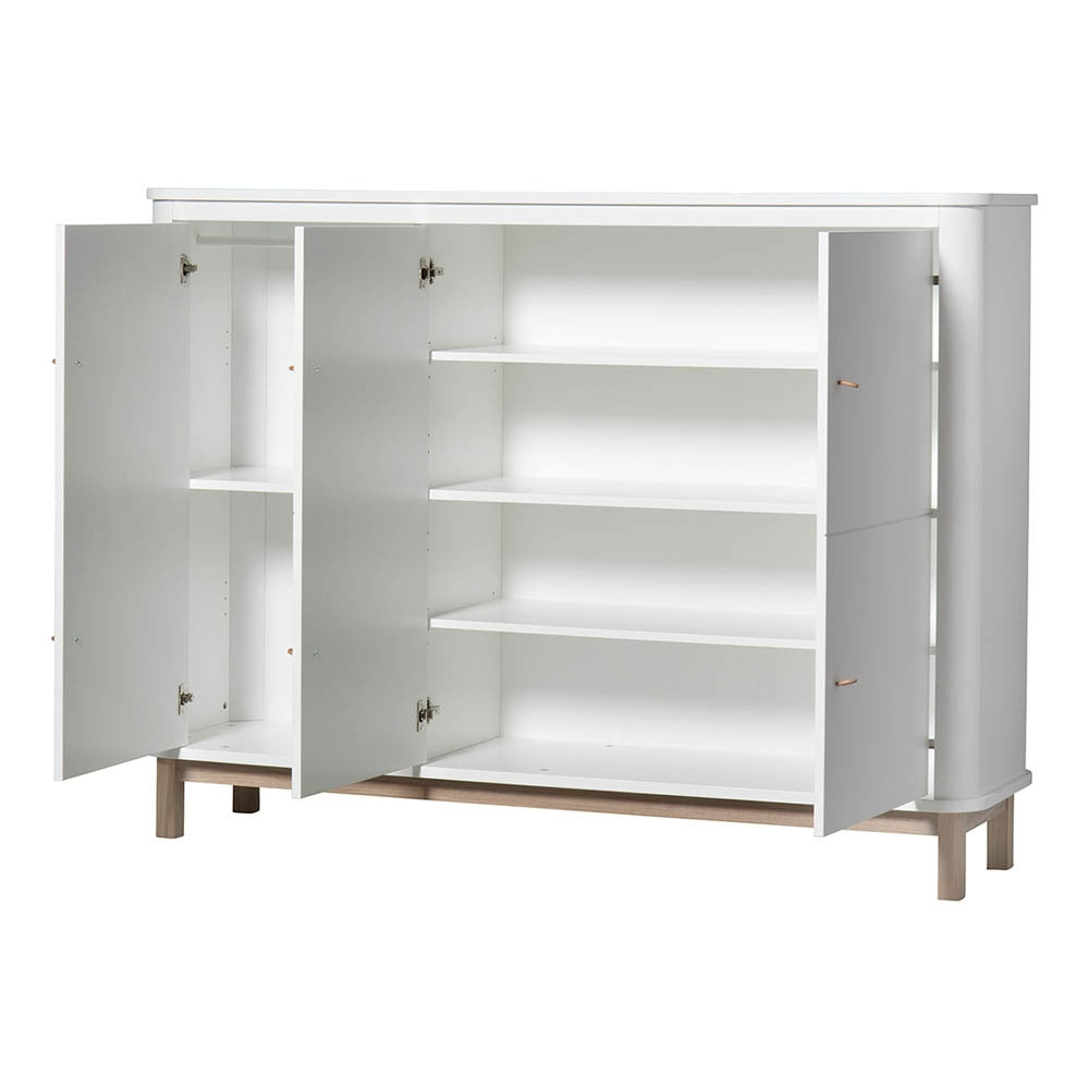 Wood Storage - Multi Cupboard 3 Doors White-oak