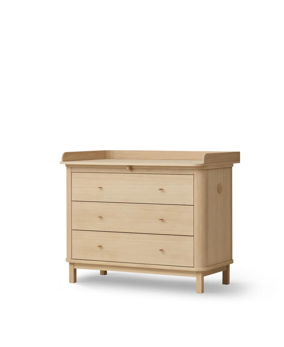 Wood Nursery Dresser 3 Drawers Oak