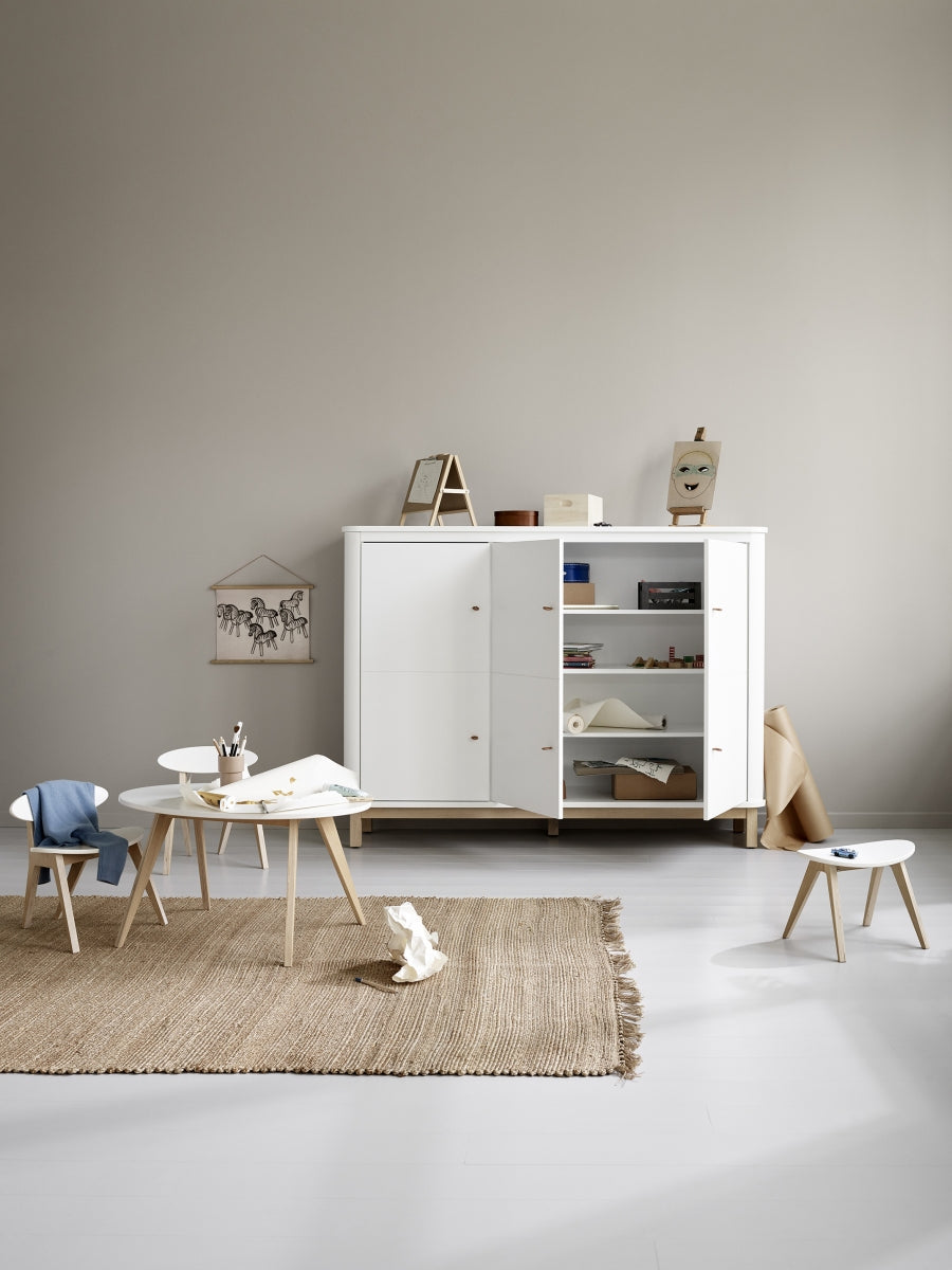 Wood Storage - Multi Cupboard 3 Doors White-oak