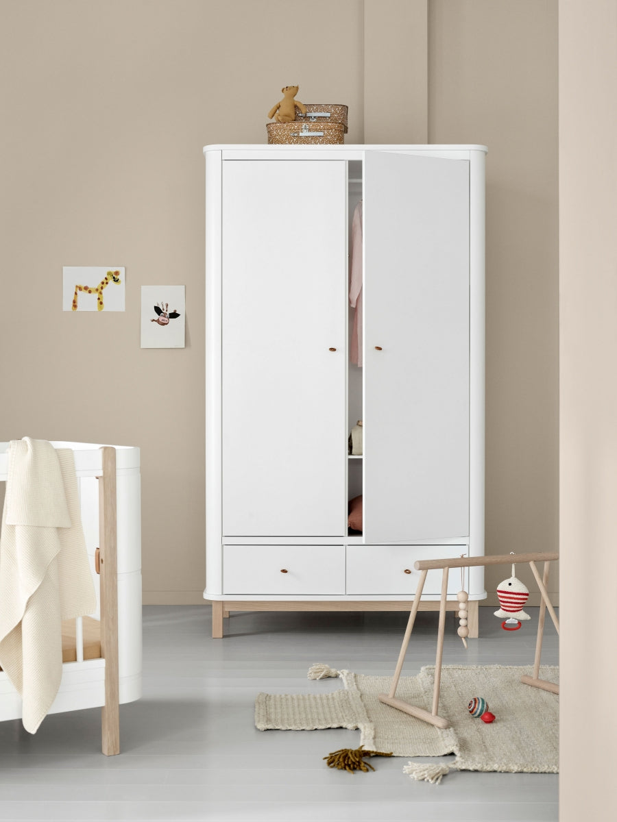 Wood Storage - Wardrobe 2 Doors White-oak
