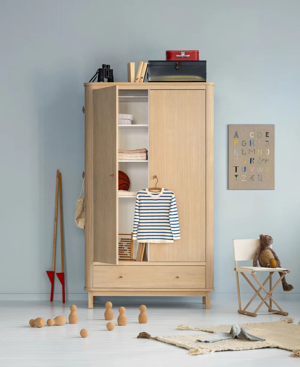 Wood Wardrobe 2 Doors Oak