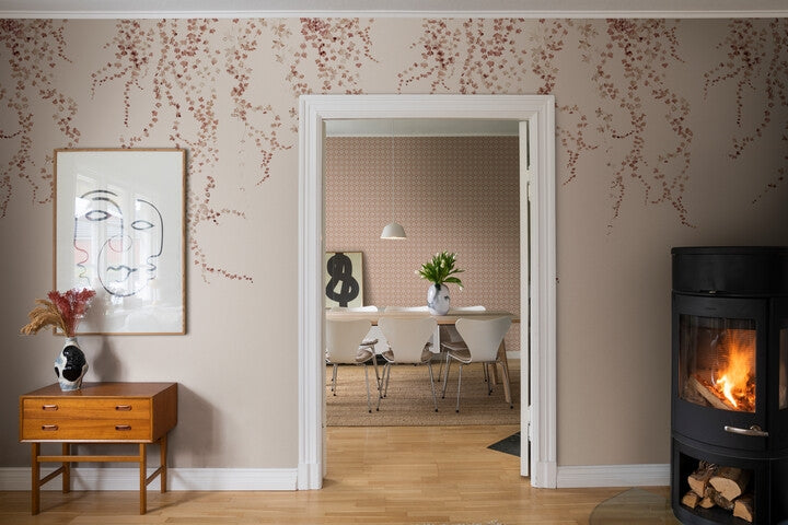 Aralia Burgundy Mural