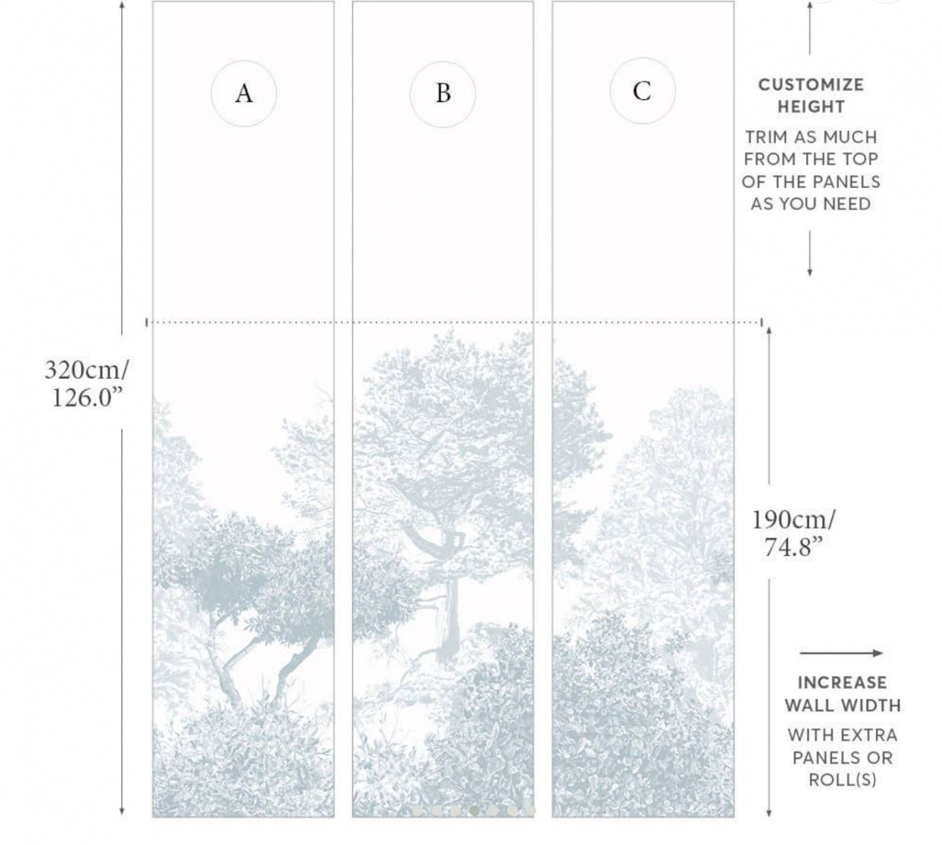 Classic Hua Trees Mural Blue
