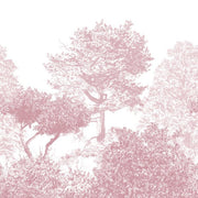 Classic Hua Trees Mural Burgundy