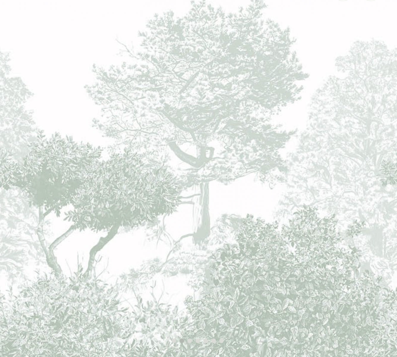 Classic Hua Trees Mural Dusty Green