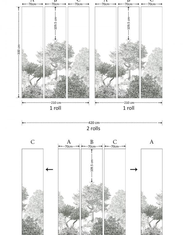 Classic Hua Trees Mural Grey