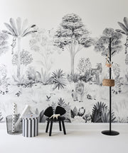 Jungle Mural Grey