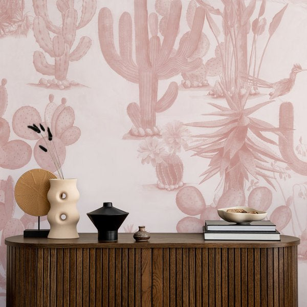 Desert Mural Wallpaper Pink
