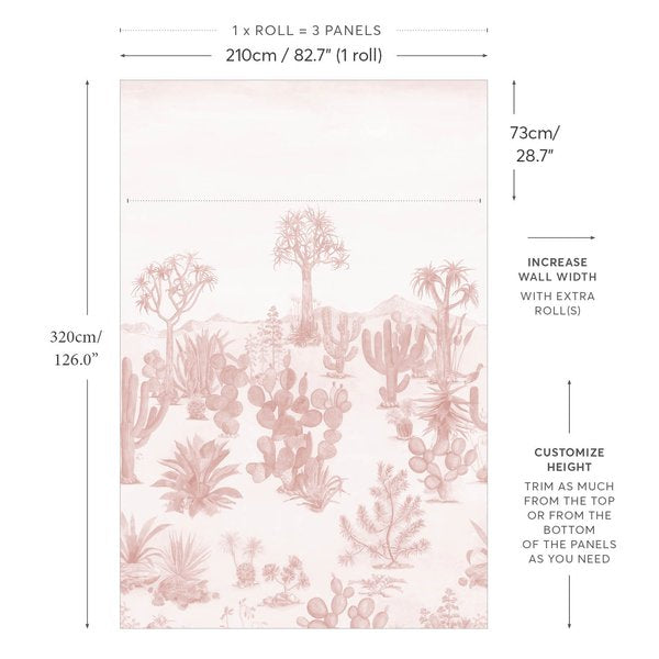 Desert Mural Wallpaper Pink