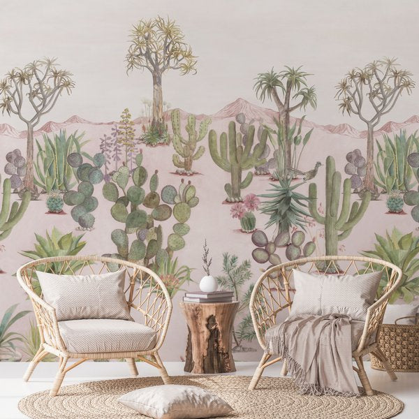 Desert Mural Wallpaper Pink Sand