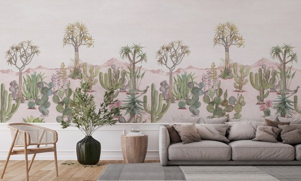 Desert Mural Wallpaper Pink Sand