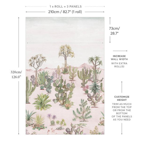 Desert Mural Wallpaper Pink Sand