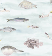 Classic Fish Wallpaper Blue Green