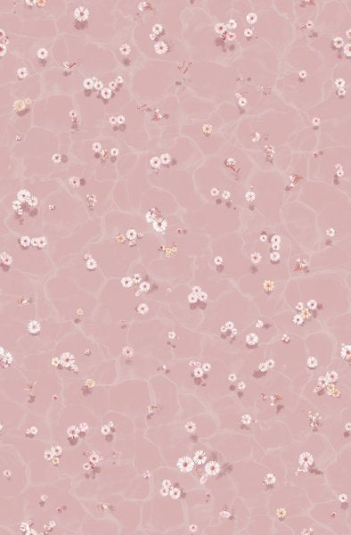 Floral Bath Mural Wallpaper Blush