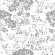 Dekornik Behang Animals White kinderkamer behang — Scandinavisch design in zachte kleuren voor babykamer en kinderkamer