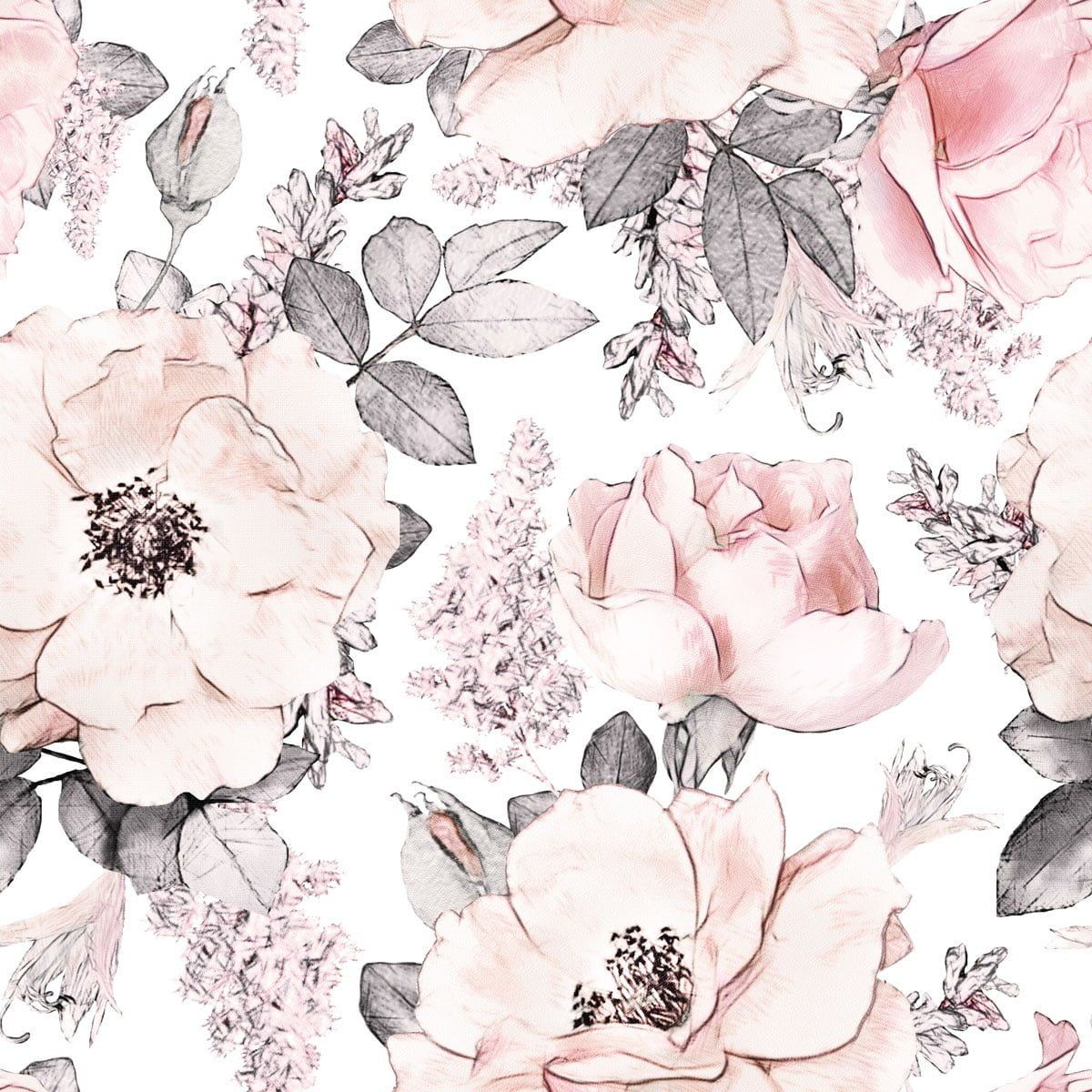 Dekornik Behang Pink Garden kinderkamer behang in Scandinavisch design