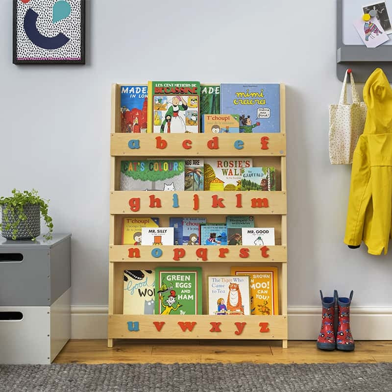 Boekenkast Naturel Tidy Books Met Gekleurde Letters